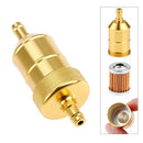 8mm Petrol Gas Fuel Filter Aluminium for Motorbike ATV Quad Inline Golden