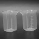 2 Pcs 100mL/3.4oZ Clear Plastic Graduated Measuring Beaker Cup for Lab Z1P2