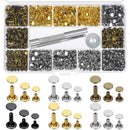 480 Sets 3 Sizes Leather Rivets Double Cap Rivet with 3 Pieces Setting Tool W3S6