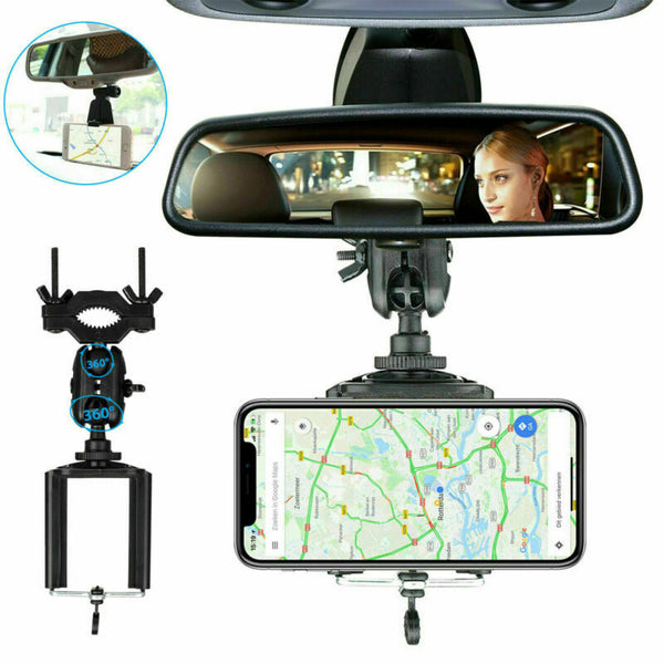 Universal Auto Car Rearview Mirror Extension Fixing Bracket Mobile Phone Holder