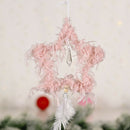 Christmas Tree Pendant Cute Plush Home Festival Ornaments (Star Pink) A