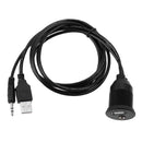 2M Motor Car Panel Extension Cable USB 2.0 3.5mm M / F Extension Cable 6.6FT