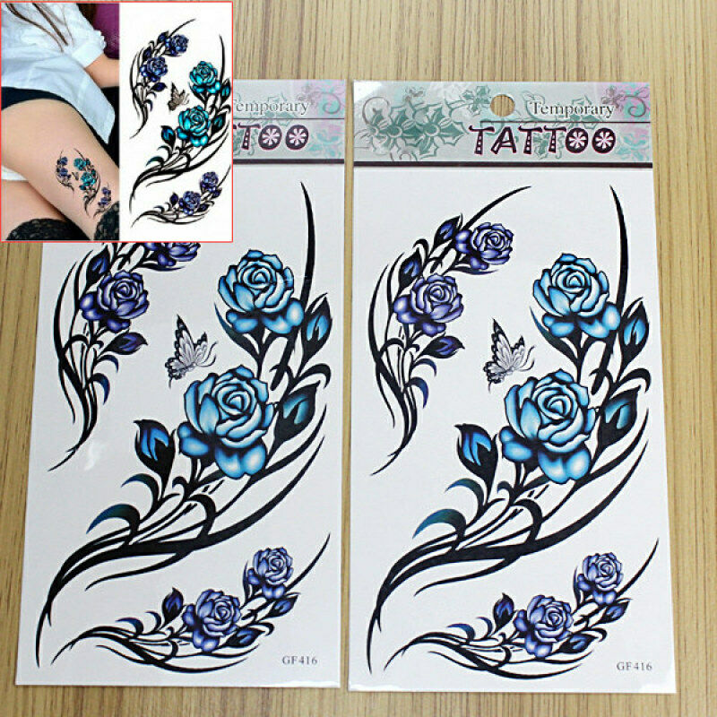 2 Sheet Sexy Butterfly Flower Temporary Waterproof Tattoos Stickers Body Arts