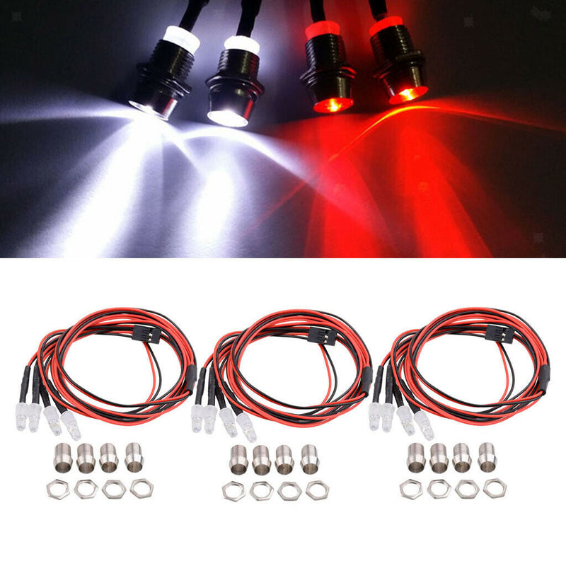 RC 12 Led Headlights Kit Roof Light for 1/5 1/8 1/10 1/12 1/16 RC Vehicle