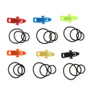 6pcs ABS Plastic Fishing Rod Hook Keeper Holder with Elastic Rubber O-Rings