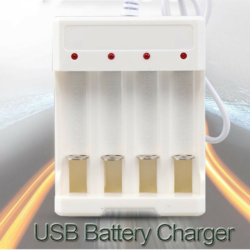 1.2V Universal 4 Slot AA/AAA Rechargeable Battery Charger Adapter USB Plug  JR