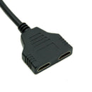 Black HDMI Male To 2 HDMI Female 1 In 2 Out Splitter Cable Adapter Converte