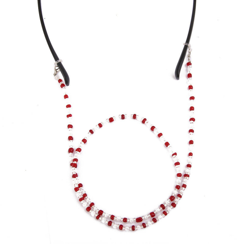 Red Glass Beads Glasses Sunglasses Spectacles Chain Cord Holder
