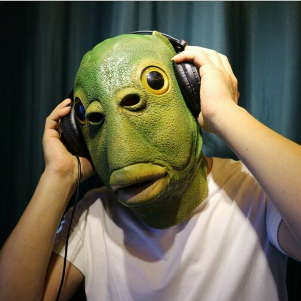Creative Funny Fish Head Hood Cover Fun Gift Latex Head Headgear Party Props HOT