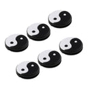 6Piece Yin Yang Tennis Racquet Vibration Dampener Shock Absorber Black White