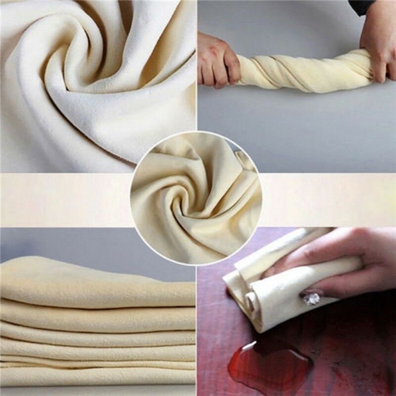 Natural Chamois Leather Car Washing Cleaning Cloth Absorbent Drying Towel HOT 3C