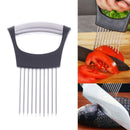 Stainless Steel Onion Holder Vegetable Potato Food Slicer Cutter Peeler Chop Hn