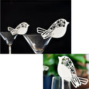 50pcs White Bird Wine Glass Name Place Cards Wedding Party Decoration 3C