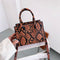 Women Handbag Animal Pattern PU Shoulder Portable Messenger Bag (Brown)
