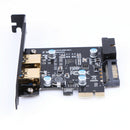 PCI-E to USB 3.0 2 Port PCI Express Expansion Card 19-Pin Power Connector