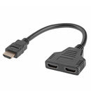 New 1X HDMI Male to 2X HDMI Female Y Splitter Switch Adapter Cable 1080P