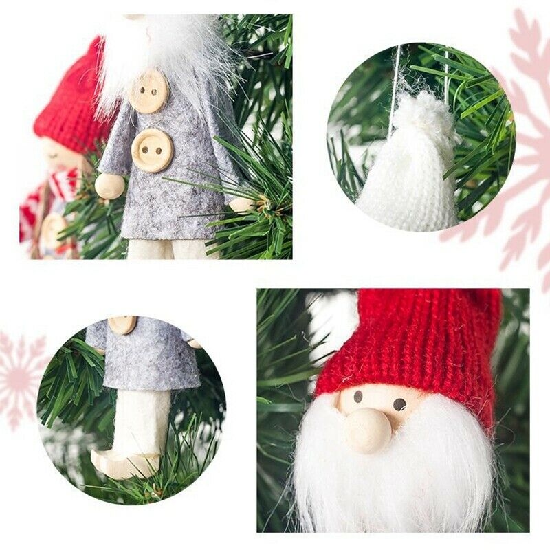 1 Set 4Pcs Christmas Tree Decorations Felt Cloth Ornaments Christmas Pendan R6C9