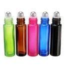 5pcs Mixed Colorful 10ml Roll On Glass Bottle Essential Oil Perfume Roller  V6Y6