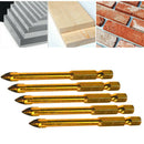 5Pcs/Set 6mm Glass Marble Porcelain Spear Head Ceramic Tile Drill Bit Hex Shank