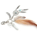 Dreamcatcher Keyring Bag Charm Fashion Boho Jewelry Feather Keychain Brown F1Q9