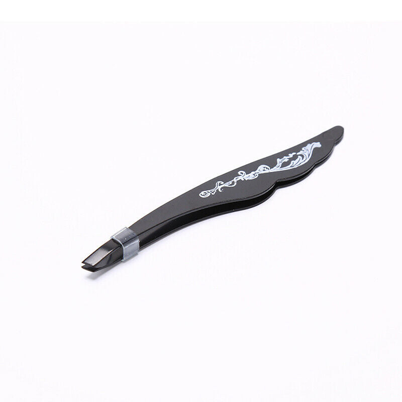Black Eyebrow Tweezers Stainless Steel Removal Eyebrow Eyelash Makeup ToolsB Hn