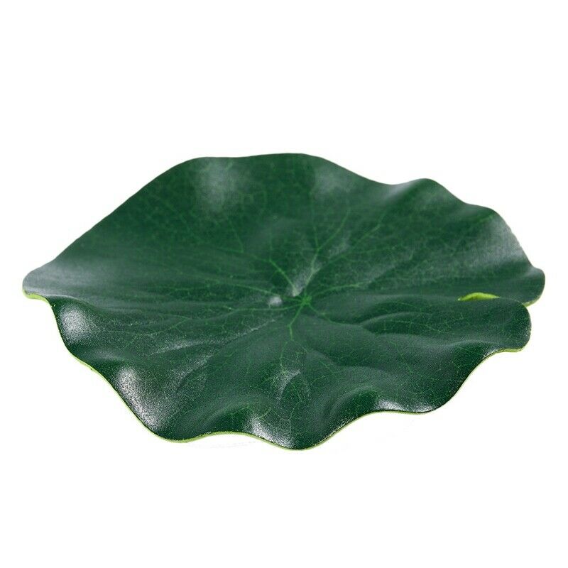 5 Pcs Aquarium Fish Tank Green Lotus Leaf Plastic Floating Decor 5.5" Dia T7K9
