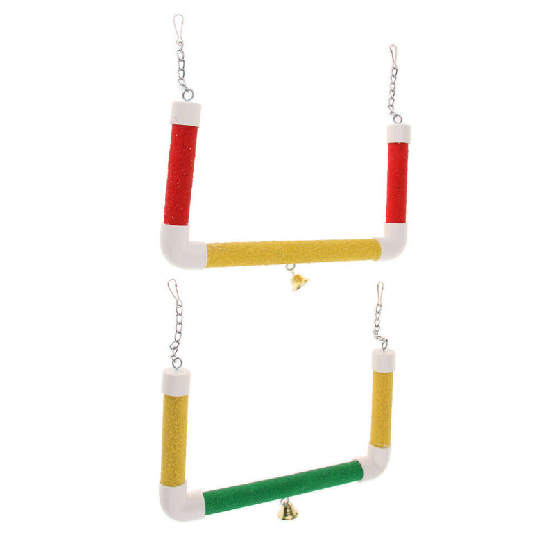 Pet Bird Parrot Cage Hanging Birds Stand Wood Swing Perch M