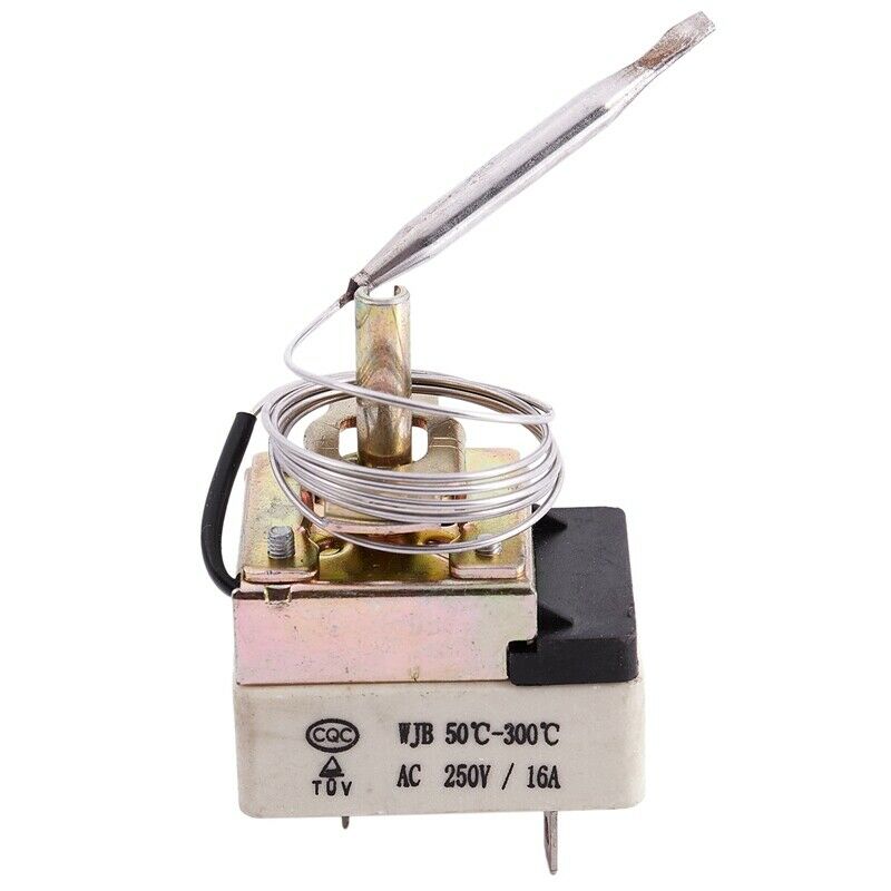 AC 16A 250V 50 to 300 Celsius Degree 3 Pin NC Capillary Thermostat for Elec