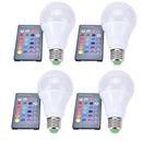 4X 10W Remote Control RGB Bulb Lamp, White Light, 10W, Suitable  For