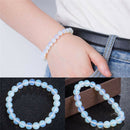 8mm Round Crystal Moonstone Natural Stone Stretched Beaded Bracelet for Women YL