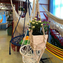 Hand Weaving Cotton Rope Flower Pot Hanging Basket Indoor Outdoor Decor