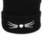 New Cat Ear Beanies Warm Winter Knitted Cute Cat Beard Crochet Braided Hat