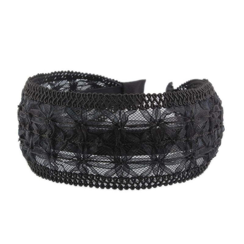 Gothic Lace Headband Flower Head Band Hoop Headpiece Hair Wrap Black 5.4cm