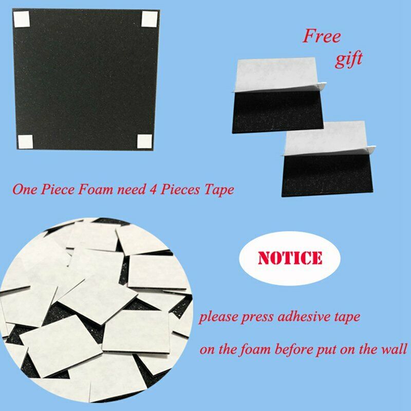 1X(Wedge Acoustic Foam With Adhesive Tape 8 Pcs Soundproof Panels,Silencing