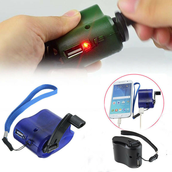 Portable Hand Crank Wind Up USB Cell Phone Emergency Charger For Camping Hiking