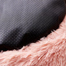 Round Soft Dog Bed Plush Kennel Nest Velvet Folding Pet Mat (Light Pink XS) A