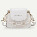 Women Mini Totes PU Solid Shoulder Money Bag Messenger Handbags (Beige)