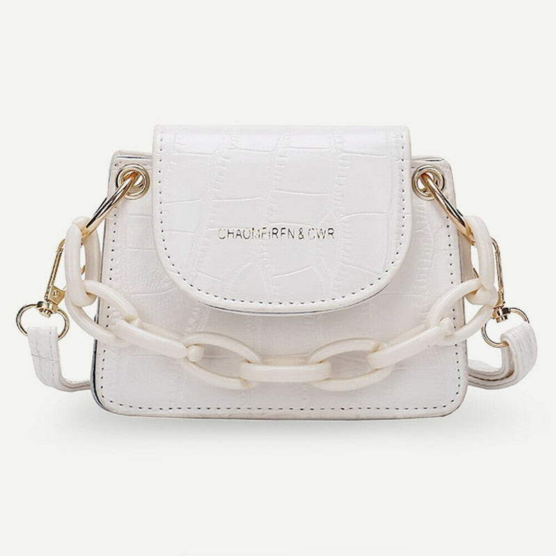 Women Mini Totes PU Solid Shoulder Money Bag Messenger Handbags (Beige)