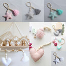 60cm Wooden Beaded White Heart Tassel Curtain Tie Rope Holdback Hanging Deco