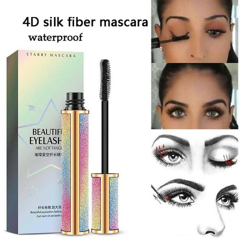 Vivid Galaxy 4D Silk Waterproof Fiber Lashes Thick Lengthening Makeup Tool~