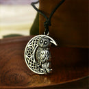 Goddess Crescent Moon Pendant Owl Wicca Star Pagan Amulet Talisman Necklace H7