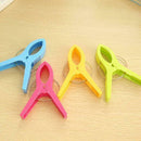 Pack of 4 Large Bright Colour Plastic Beach Towel Pegs Clips to Sunbed