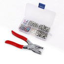 110pcs push buttons 5 hollow / solid claws + clip + storage box