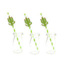 10X Cactus paper DIY straw Summer Party Decor Hawaiian Party green O9G5