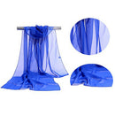 Women's Scarf Long Solid Color Chiffon Shawl Wrap Scarves Beach Soft Sun Pr T7H2