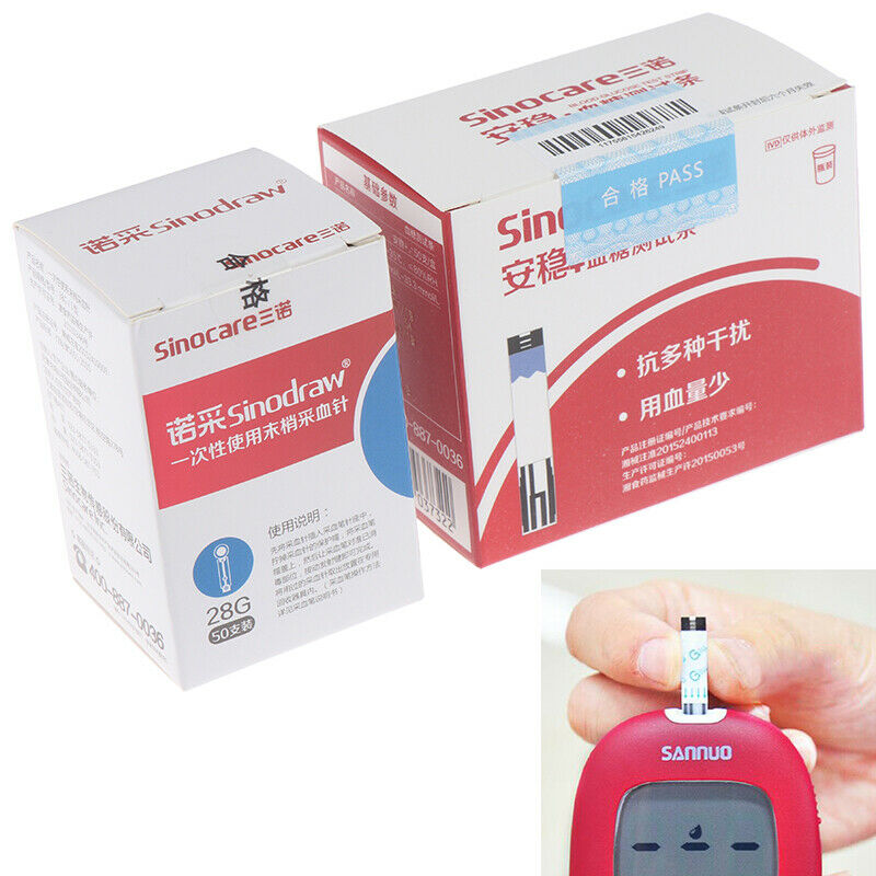 Diabetic Blood Sugar Detection Test Strips 50pcs+Test Paper 50pc Lancets  ZY FT