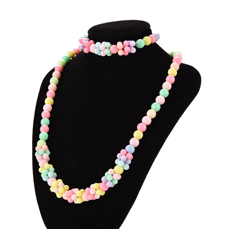 1 Set Girls Necklace Bracelet Set Fashion Charm Necklace Kids Multicolor gau