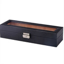6 Compartment Pu Leather Watch Storage Box Rectangular Watch Display Cabine