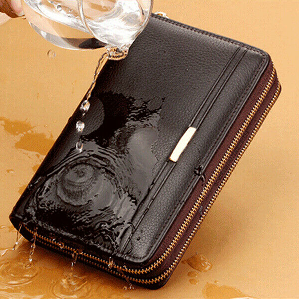 Leinasen Men Wallets With Coin Pocket Long Zipper Coin Purse For Men Clutch B7D3