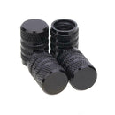 4pcs Aluminum Alloy Car Tire Wheel Tyre Caps Valve Stem Dust Covers (Black)